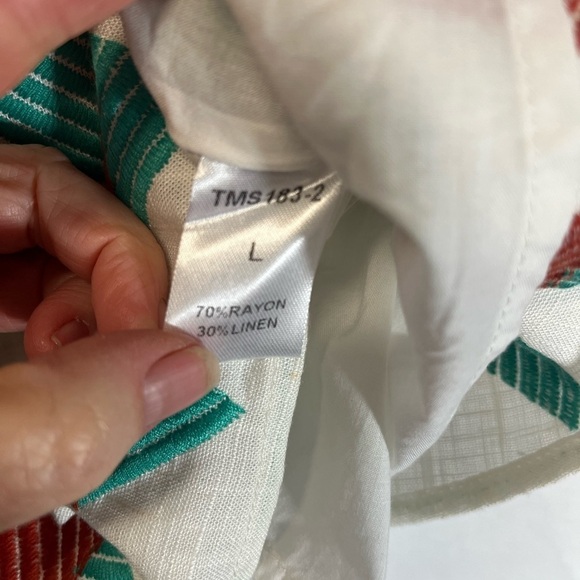 NWT THML Brea Embroidered Mini Skirt Stitch Fix Teal Green Linen Blend Size L - Picture 8 of 9